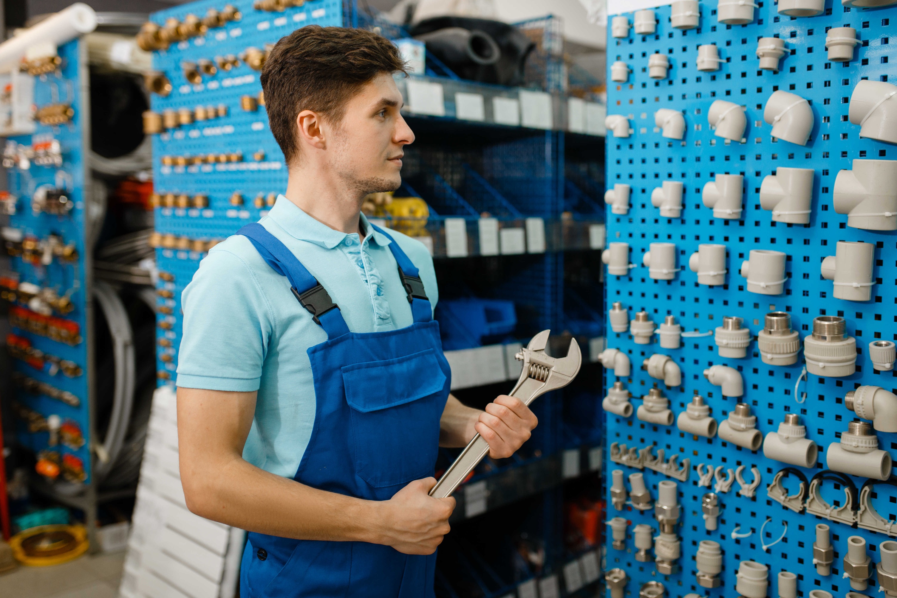 Experienced plumber with professional tools